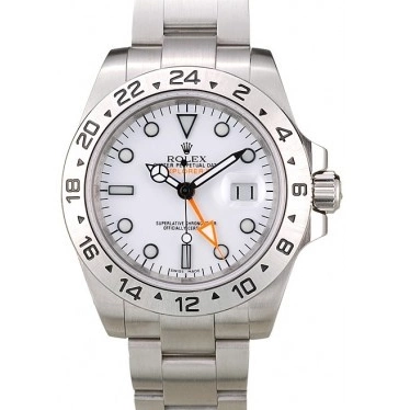 Rolex aaa copy Watch Steel Stainless Rolex Explorer Bezel Dial White 0624